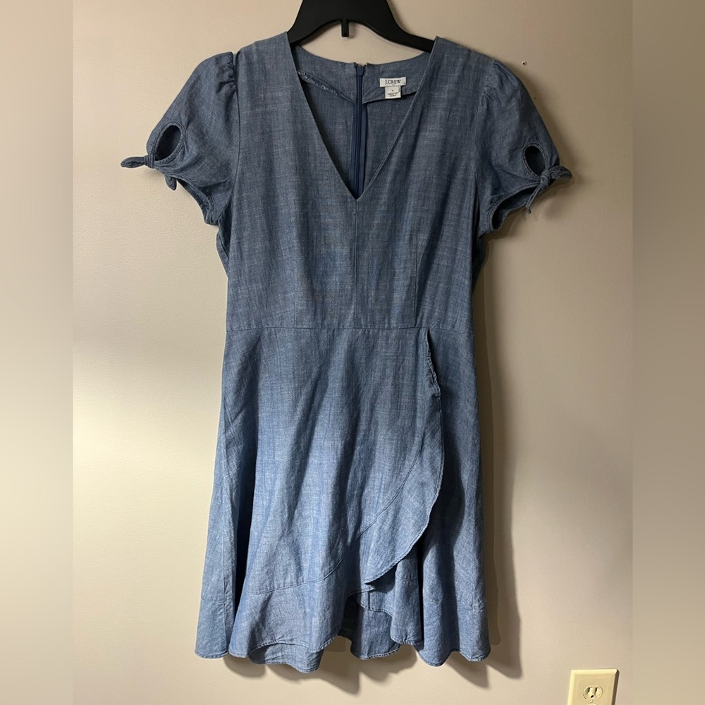 J. Crew Blue Chambray Mini Dress size 6
